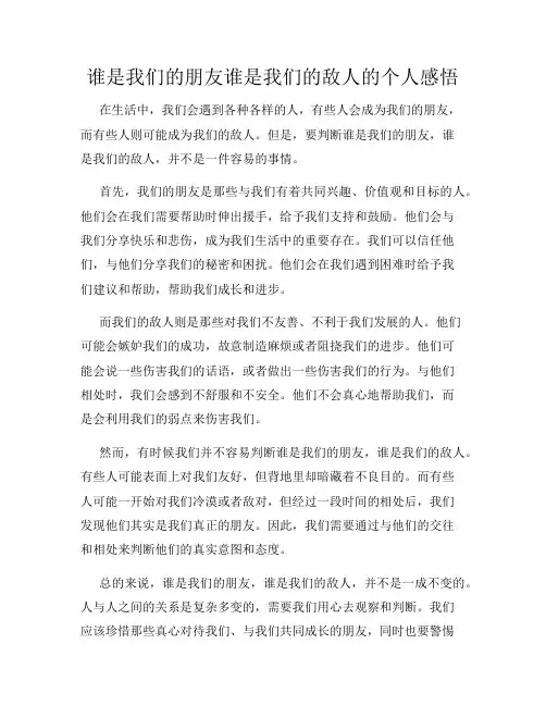 谁是我们的朋友谁是我们的敌人的个人感悟