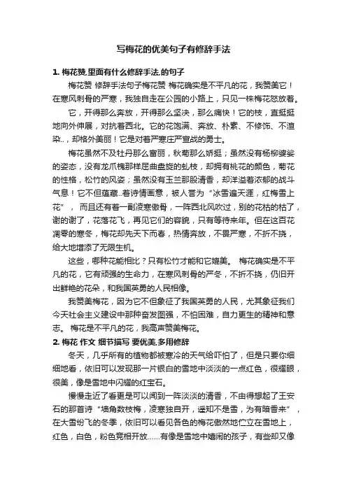 写梅花的优美句子有修辞手法