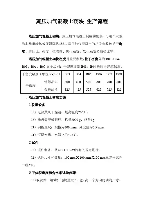 蒸压加气混凝土砌块 生产流程