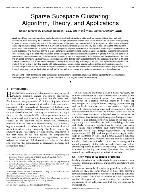 Sparse Subspace Clustering_ Algorithm, Theory, and Applications