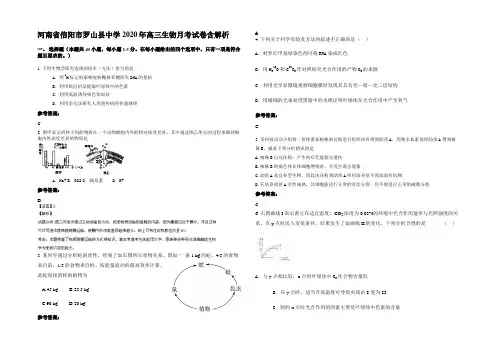 河南省信阳市罗山县中学2020年高三生物月考试卷含解析