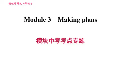 外研版(新标准)英语七年级下册《Module 3 Making plans》模块中考考点专练