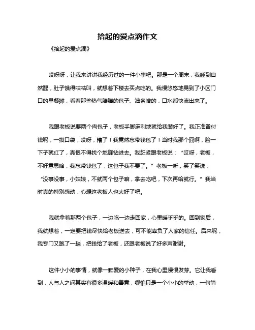 拾起的爱点滴作文