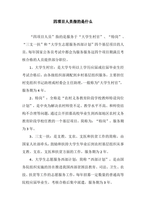 四项目人员指的是什么