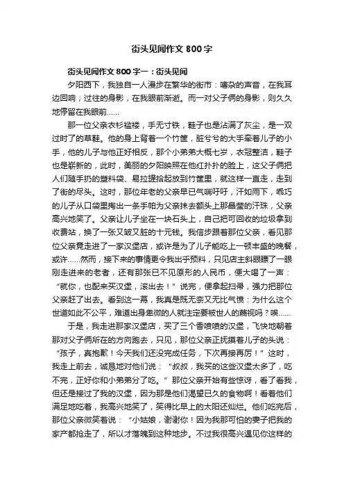 街头见闻作文800字5篇