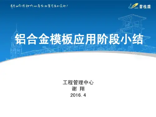 工程总结-铝合金模板应用阶段小结