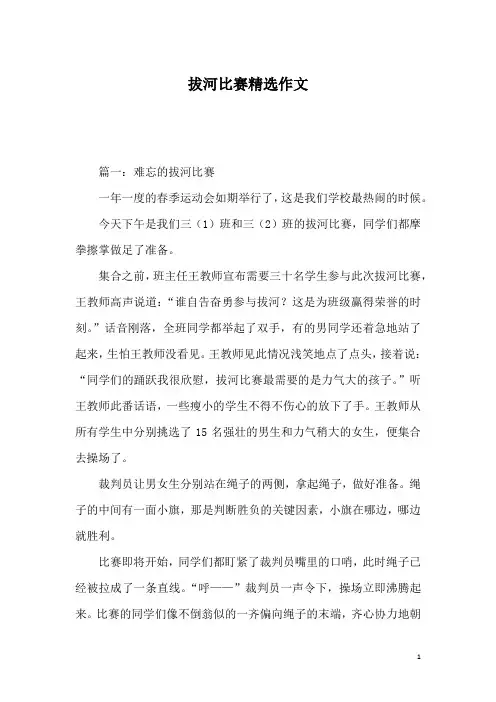 拔河比赛精选作文_6