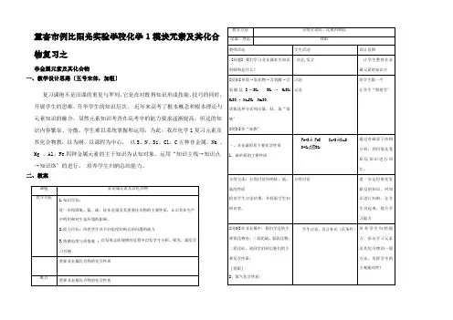 化学1非金属元素及其化合物复习教案设计