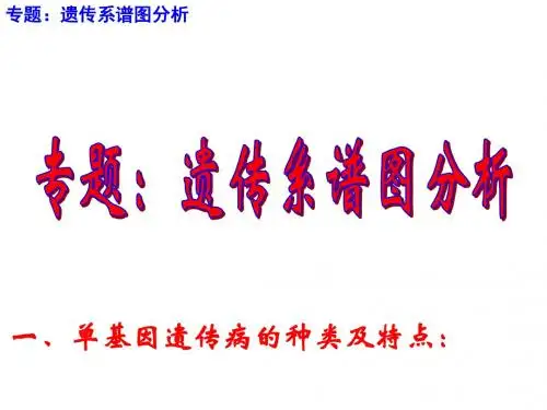 专题四、遗传系谱图的分析