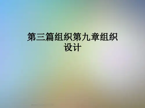 第三篇组织第九章组织设计