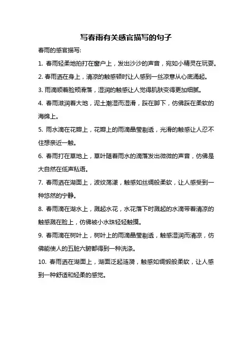 写春雨有关感官描写的句子
