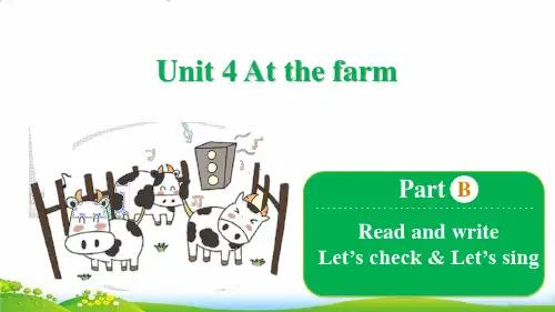 四年级下册英语-Unit 4 At the farm Part B Read and write