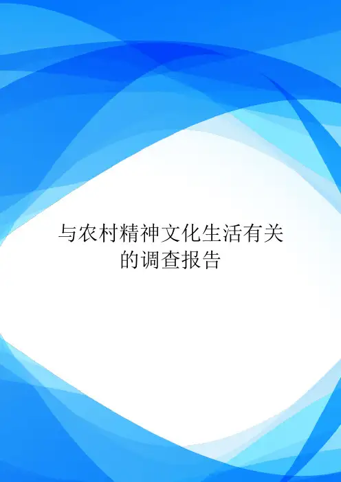 与农村精神文化生活有关的调查报告.doc