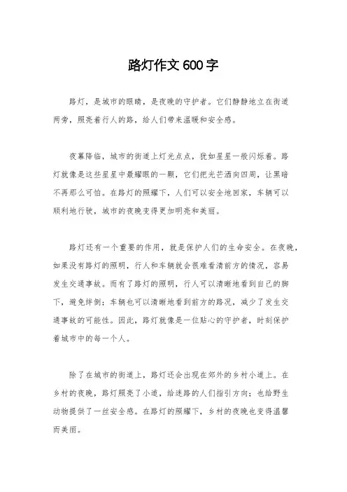 路灯作文600字