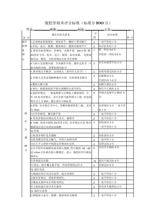 腹腔穿刺术评分标准1021