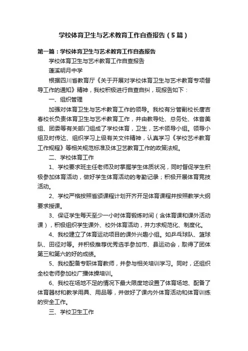 学校体育卫生与艺术教育工作自查报告（5篇）