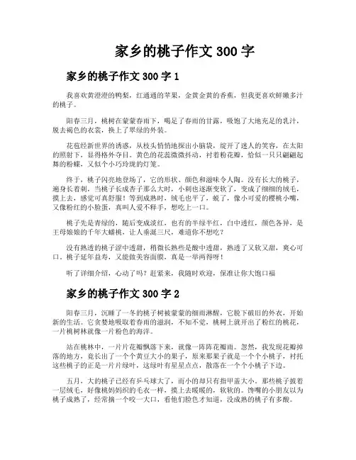 家乡的桃子作文300字