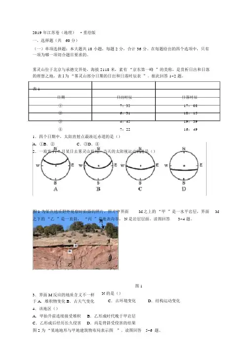 2019年江苏卷(地理)_重绘版