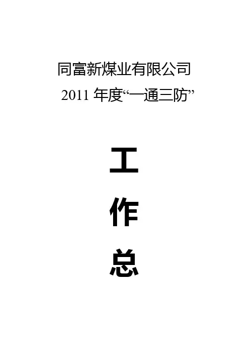 2011年度一通三防工作总结及2012年工作计划