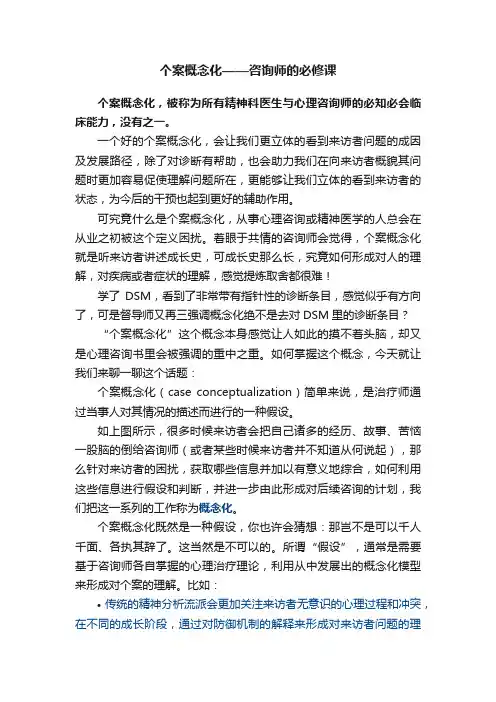 个案概念化——咨询师的必修课