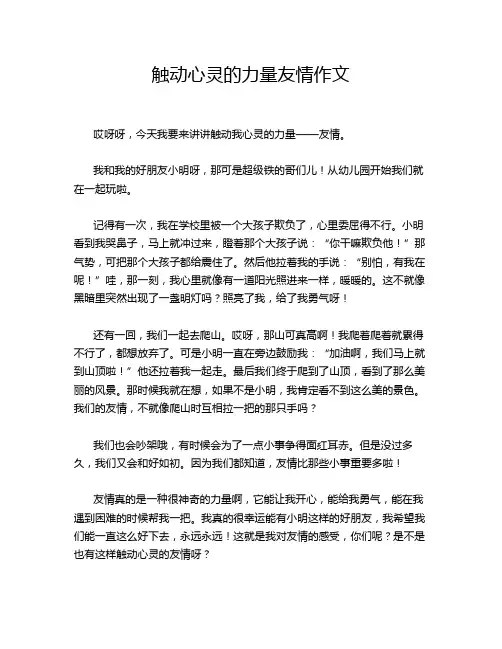 触动心灵的力量友情作文
