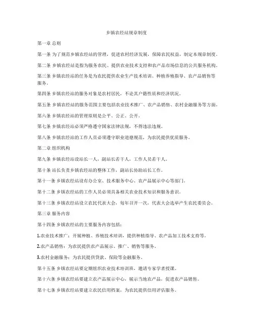 乡镇农经站规章制度