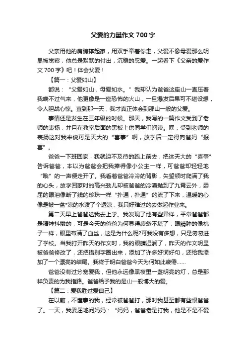 父爱的力量作文700字