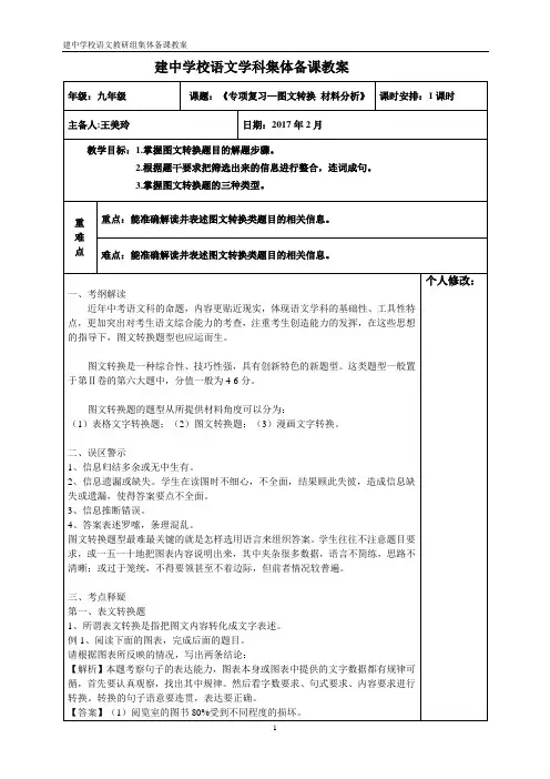 专项复习—图文转换 材料分析