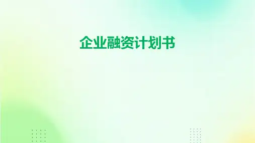 企业融资计划书PPT