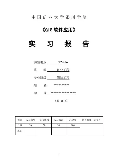 GIS软件应用实习报告