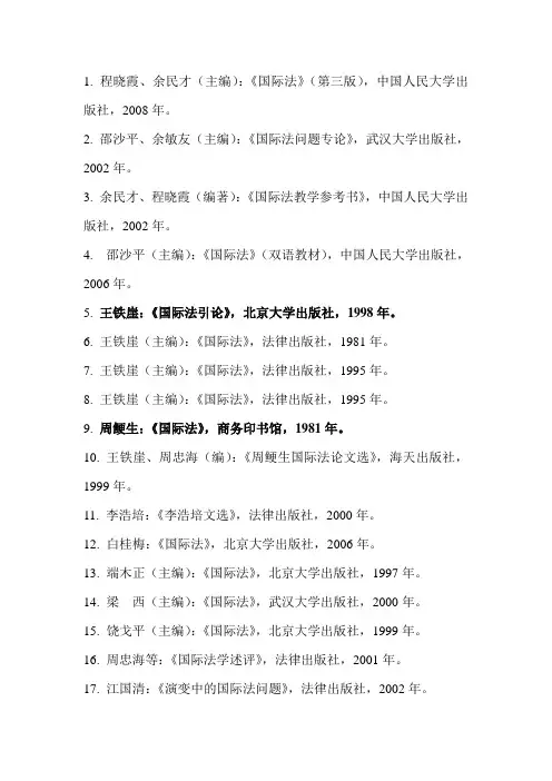国际公法书目