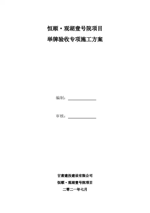 举牌验收专项方案