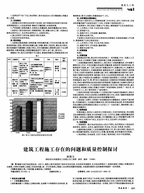 建筑工程施工存在的问题和质量控制探讨