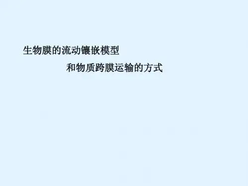 最新2015届高考生物一轮详细复习 生物膜的流动镶嵌模型和物质跨膜运输的方式(考点透析)课件 新人教版