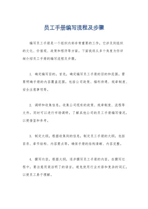 员工手册编写流程及步骤