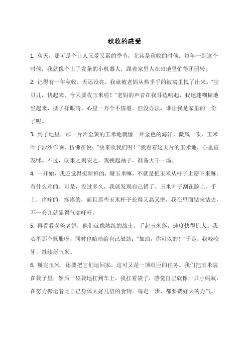 秋收的感受