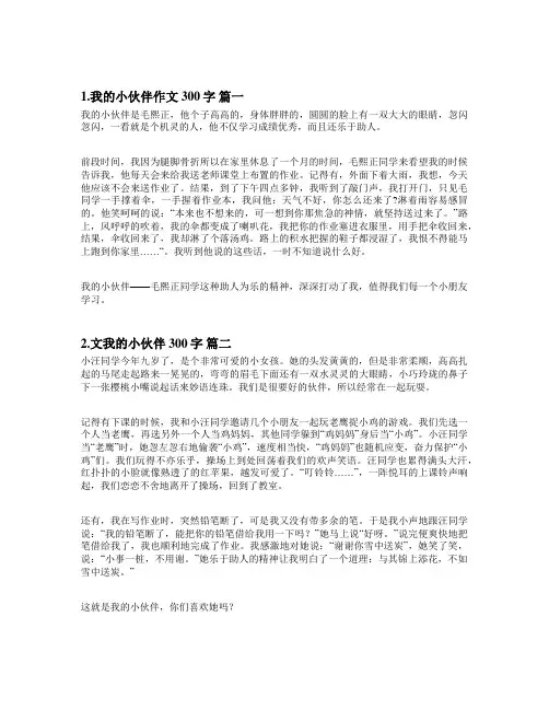 我的小伙伴作文300字(写人)