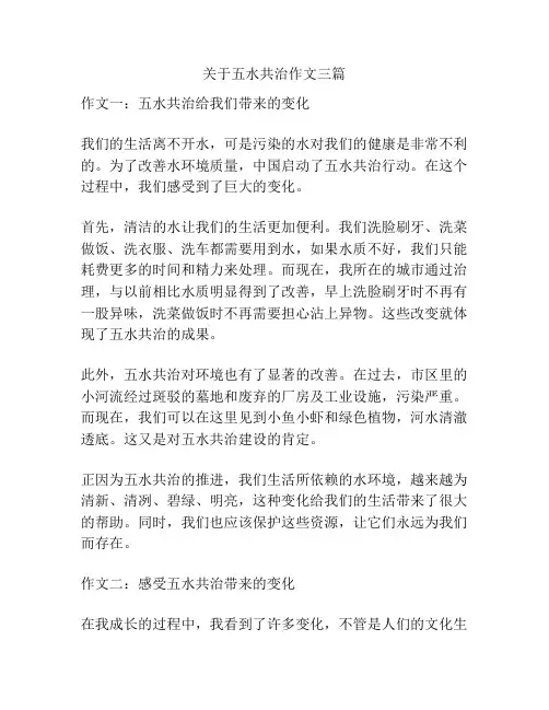 关于五水共治作文三篇