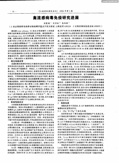 禽流感病毒免疫研究进展