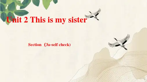 Unit 2 Section B(3a-Self Check)(课件)七年级英语上册(人教版)