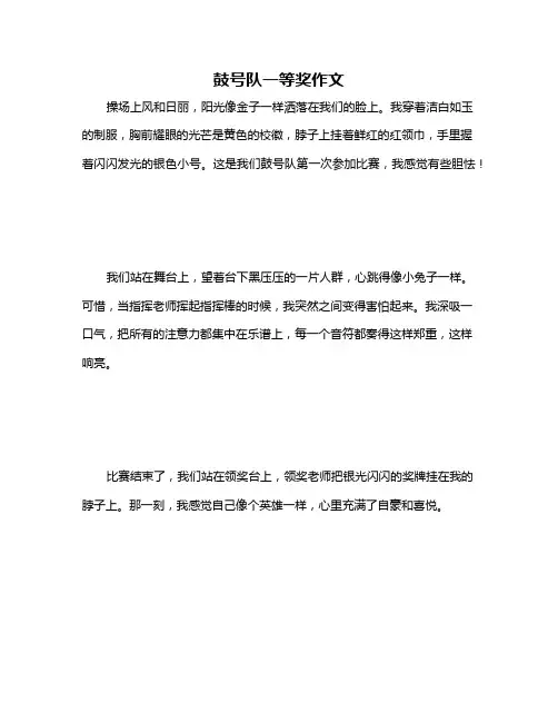 鼓号队一等奖作文