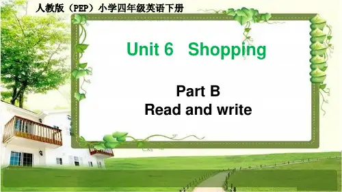人教版(PEP)小学四年级英语下册Unit 6 B Read and write