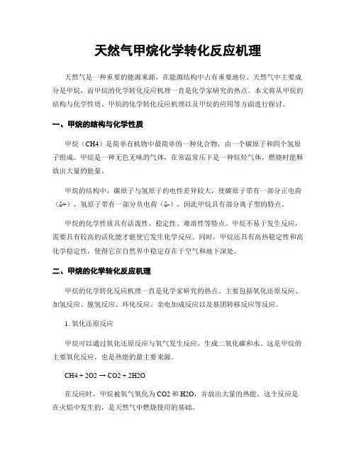天然气甲烷化学转化反应机理