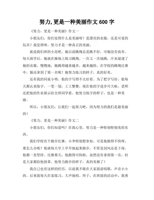 努力,更是一种美丽作文600字