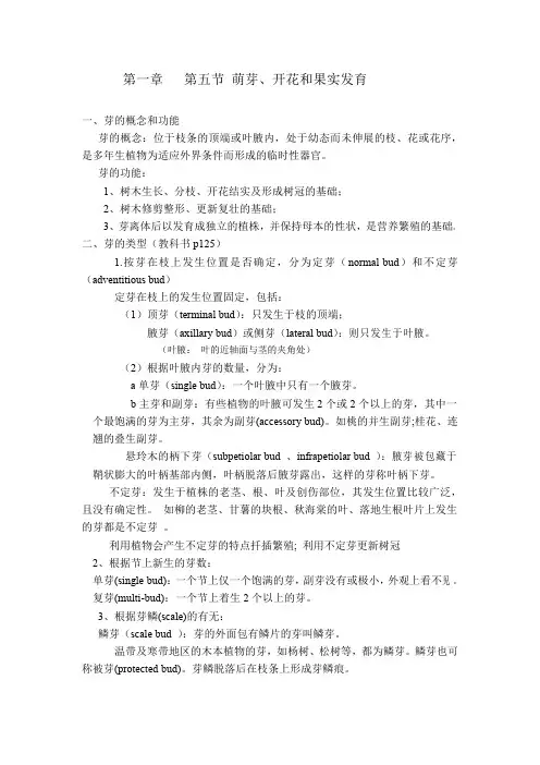 栽培-第一章 第五节萌芽和开花