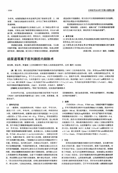 经尿道等离子前列腺腔内剜除术
