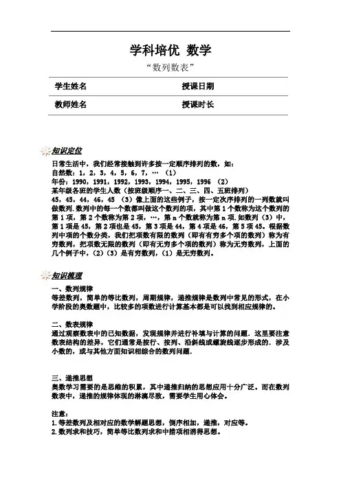 小学五年级奥数550数列数表(学生版)专项练习题