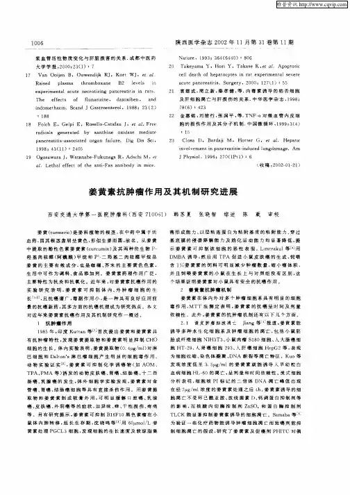 姜黄素抗肿瘤作用及其机制研究进展