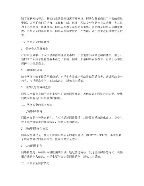 小学生做的网络安全教育