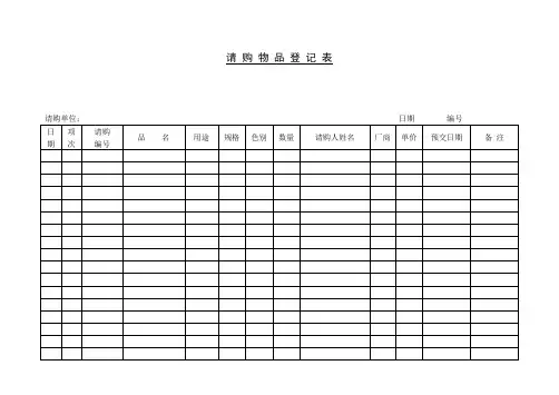 请购物品登记单